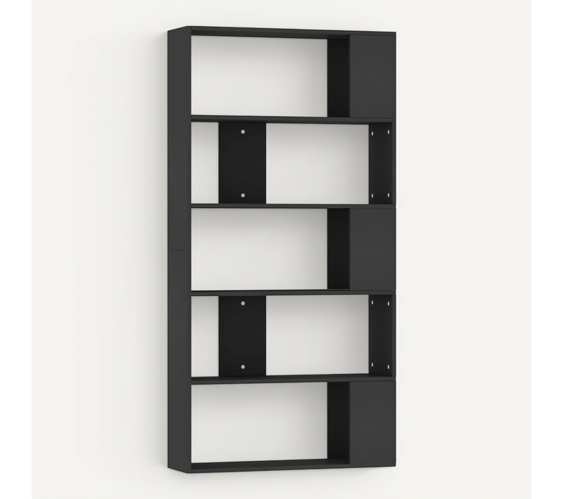 Bibliothèque/séparateur De Pièce Noir 80x24x159 Cm Aggloméré