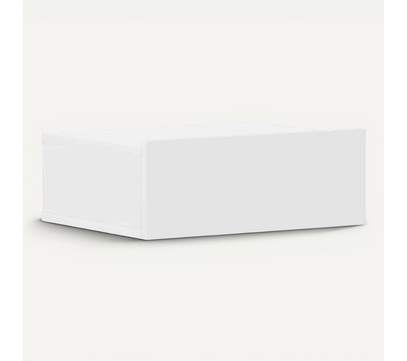 Table De Nuit Flottante Avec Tiroir Et étagère Ouverte Bois Composé 40x30x15 Cm Blanche