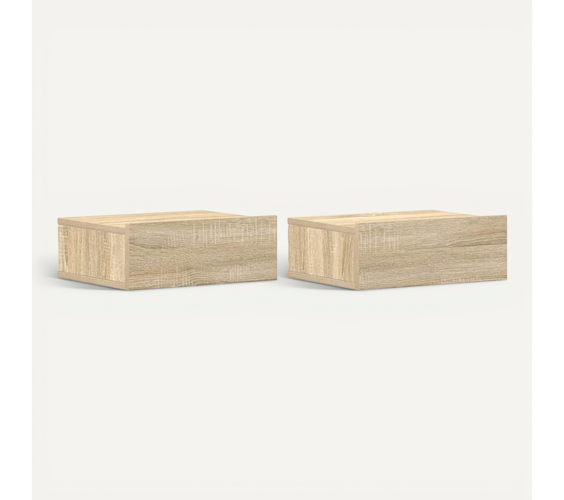 Tables De Chevet Flottantes 2 Pièces Chêne Sonoma Bois Contreplaqué