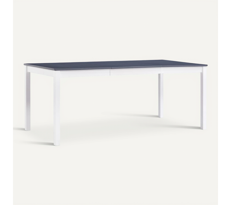 Table À Manger Blanc Et Gris 180x90x73 Cm Bois De Pin