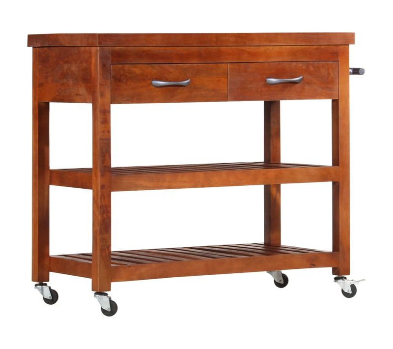 Chariot De Cuisine 100x48x89 Cm Bois D'acacia Massif