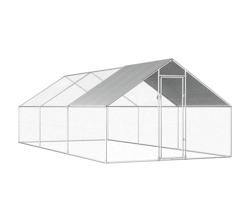Poulailler D'extérieur 2,75 X 6 X 1,92 M Acier Galvanisé