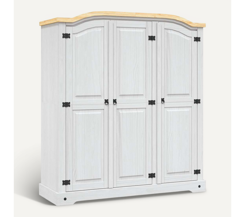 Garde-robe Avec 3 Portes Gamme Corona Pin Mexicain Blanc