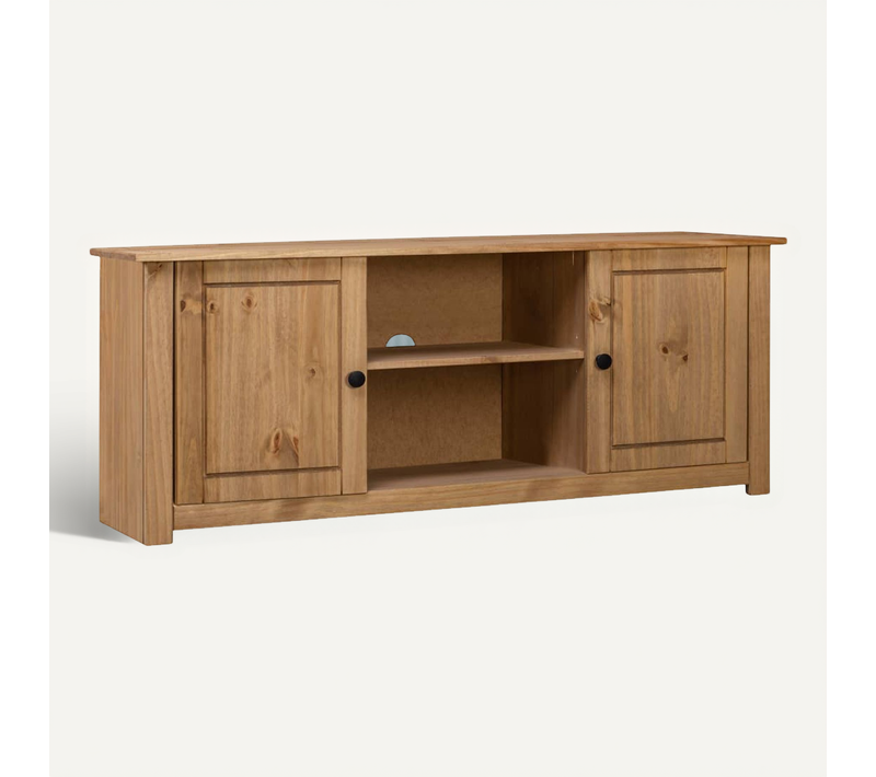 Meuble TV 120x40x50 Cm Bois De Pin Massif Gamme Panama