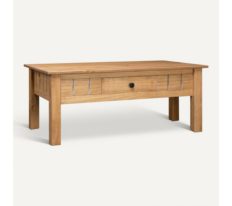 Table Basse 100x60x43,5 Cm Pin Massif Assortiment Panama