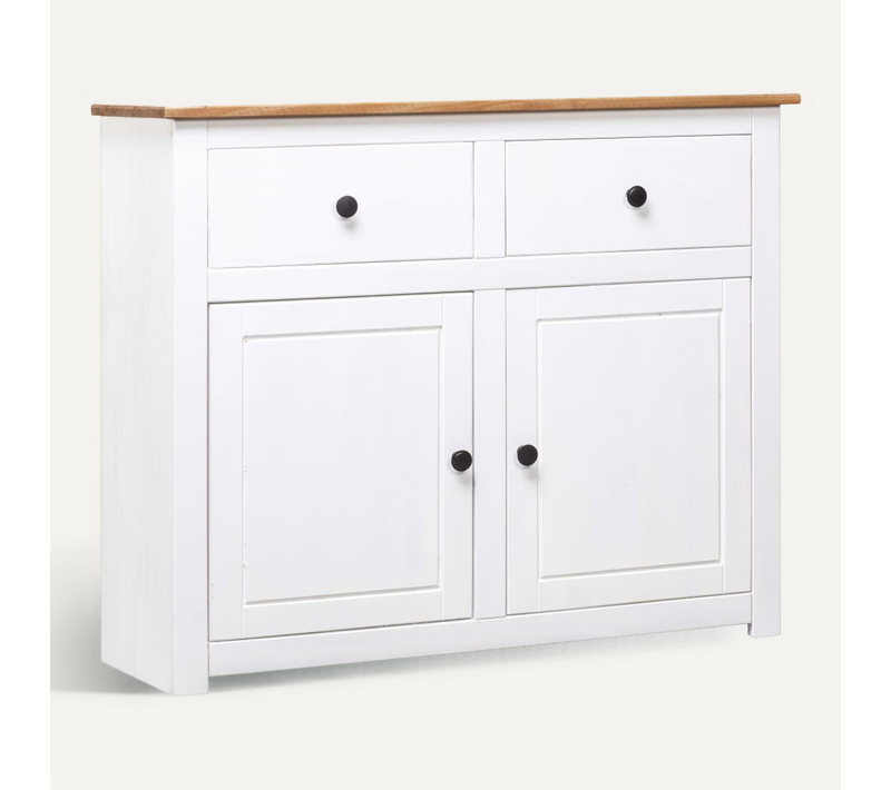 Buffet Blanc 93x40x80 Cm Pin Gamme Panama