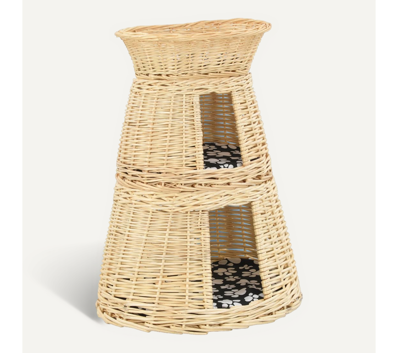 Ensemble De Panier Pour Chats 3 Pièces Avec Coussins 47x34x60 Cm