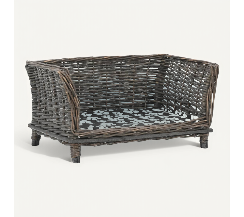 Panier Pour Chiens Avec Coussin Gris 50x33x30 Cm Saule Naturel