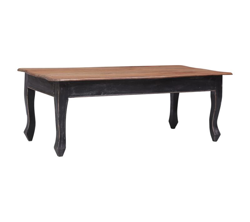 Table Basse Noir 120 X 60 X 45 Cm Bois D'acajou Massif