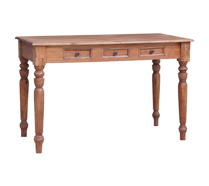 Bureau Avec Tiroirs 117x57x75 Cm Bois D'acajou Massif