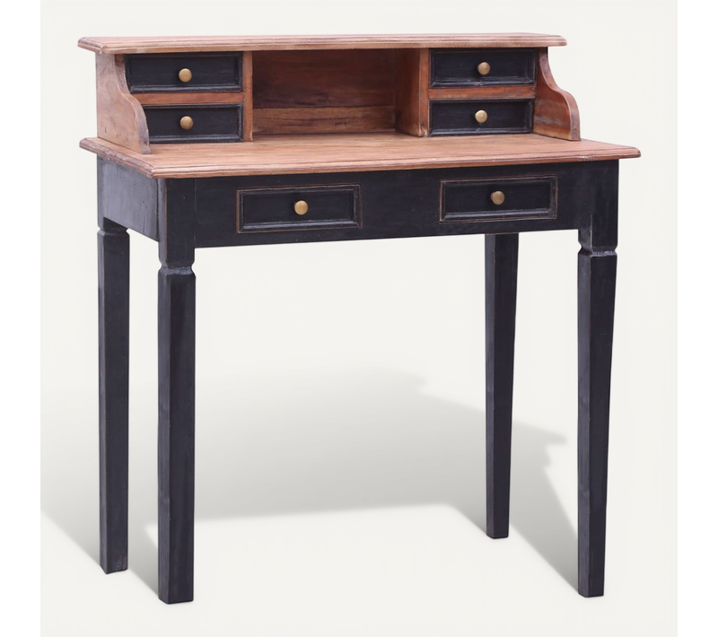 Bureau D'écriture Et Tiroirs 90x50x101 Cm Bois Massif D'acajou