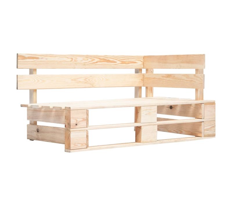 Banc D'angle De Jardin En Bois De Pin, Palette, Durable, Résistant Auxintempéries, Rustique