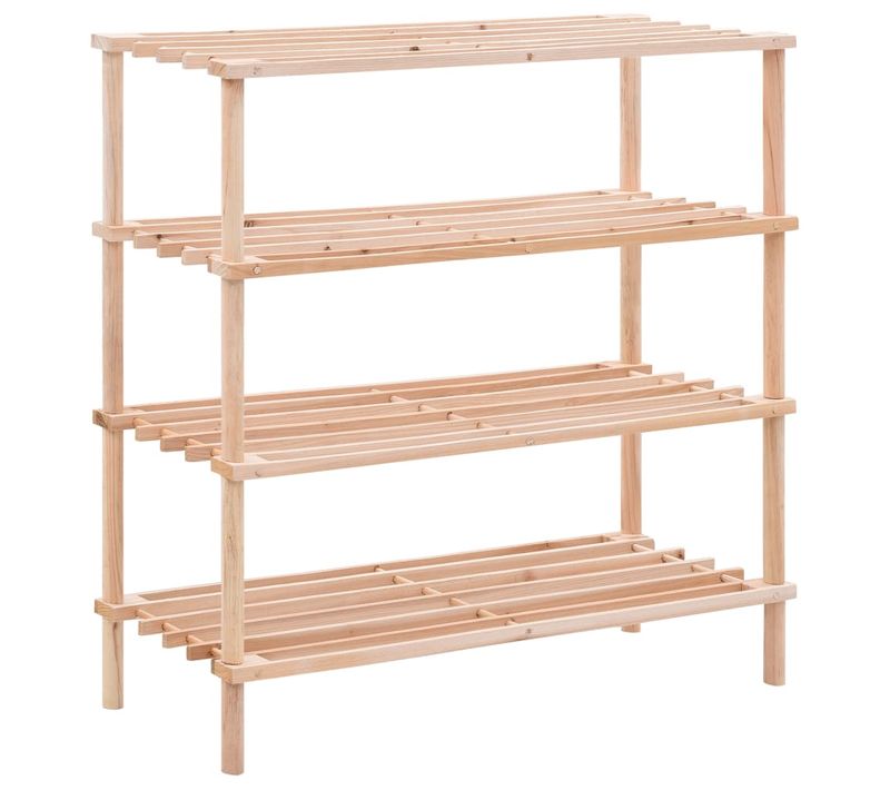 Range-chaussures à 4 Étagères Bois De Sapin Solide