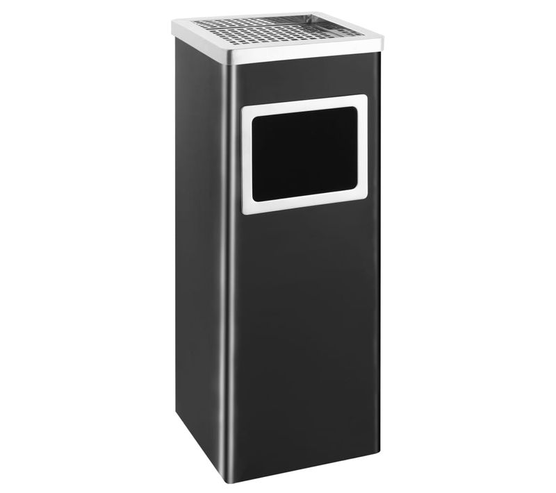 Poubelle à Cendrier D'hôtel 36 L Acier Noir