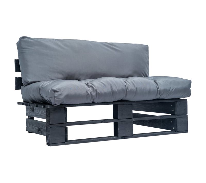 Canapé Palette De Jardin Avec Coussins Gris Bois De Pin