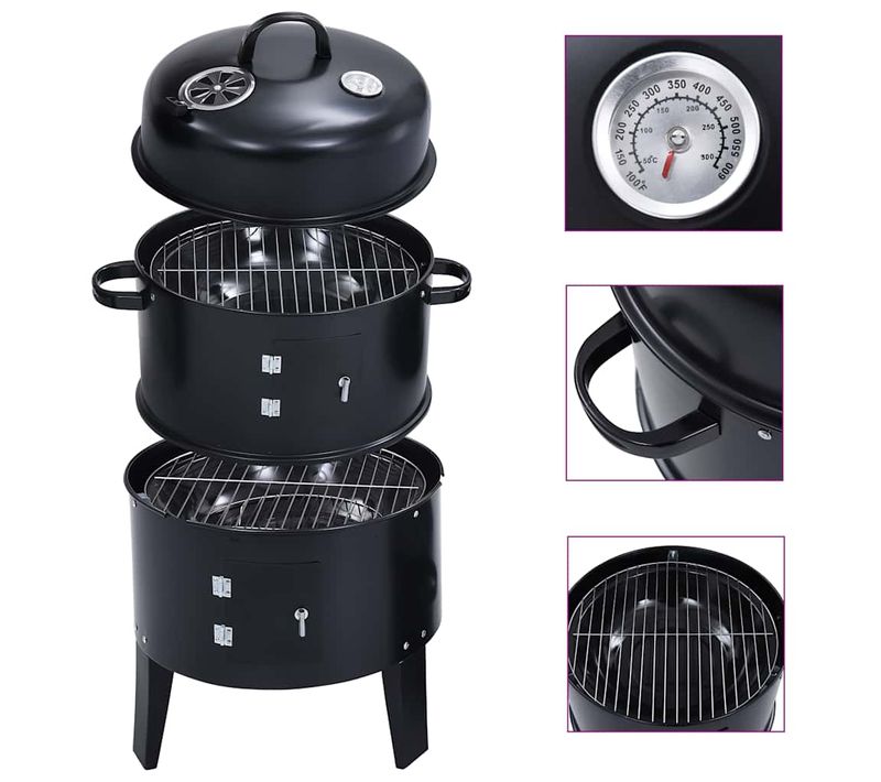 Gril Barbecue Au Charbon 3 En 1 40x80 Cm