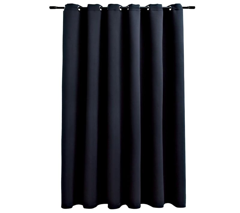 Rideau Occultant Avec Anneaux En Métal Noir 290x245 Cm