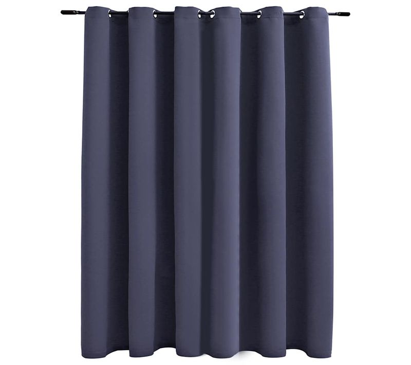 Rideau Occultant Et Anneaux En Métal Anthracite 290x245 Cm