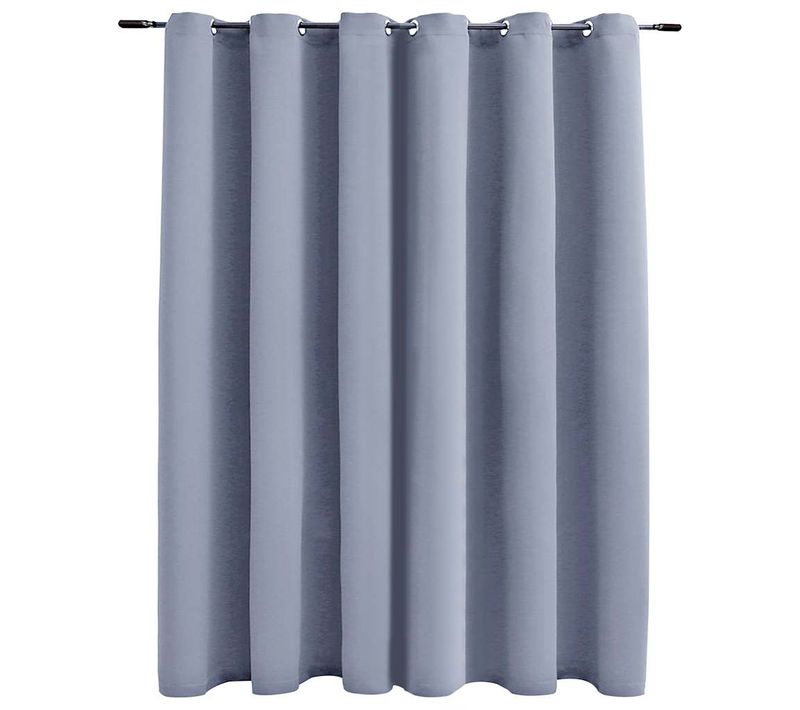 Rideau Occultant Avec Anneaux En Métal Gris 290x245 Cm
