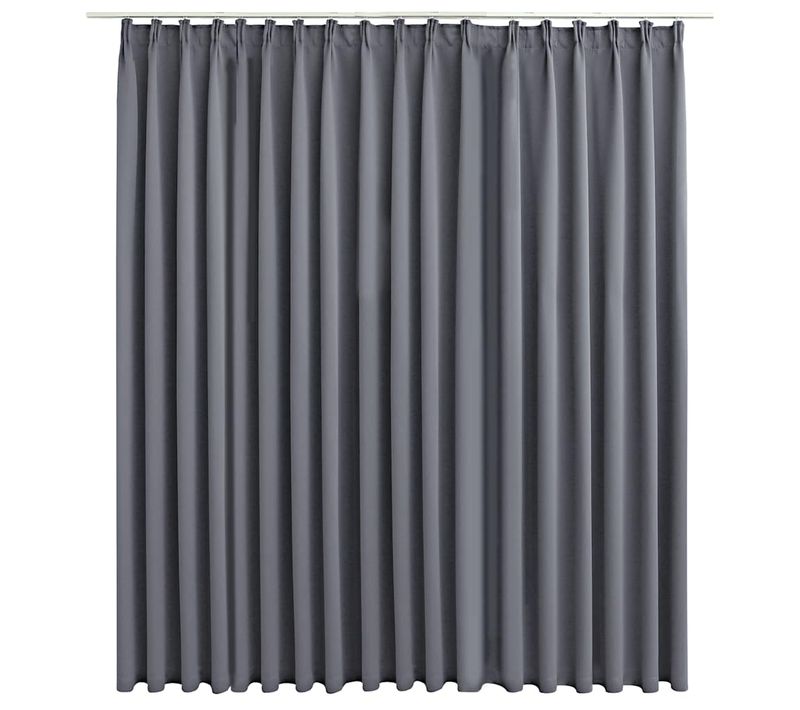 Rideau Occultant Avec Crochets Gris 290x245 Cm
