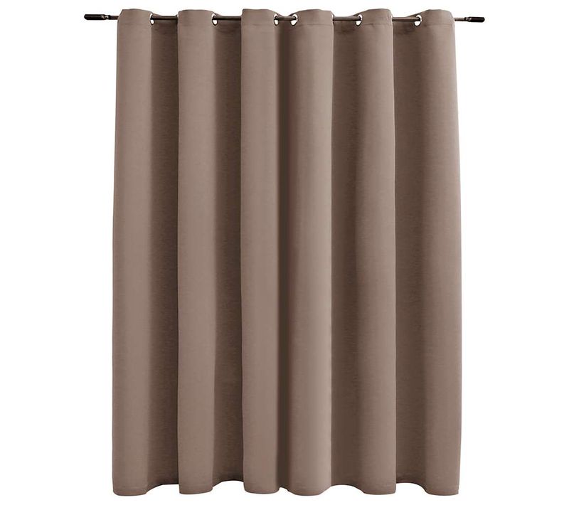 Rideau Occultant Avec Anneaux En Métal Taupe 290x245 Cm