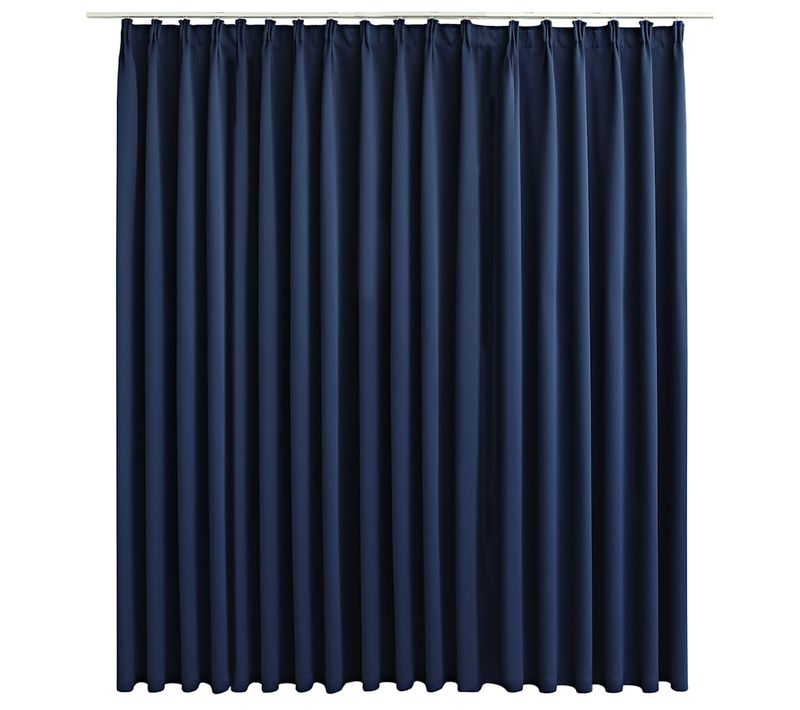 Rideau Occultant Avec Crochets Bleu 290x245 Cm