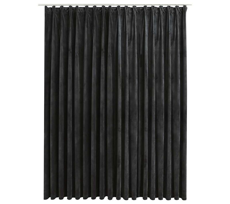 Rideau Occultant Avec Crochets Velours Anthracite 290x245 Cm