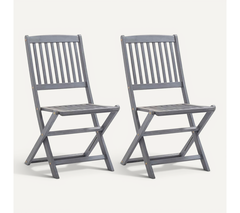 Chaises Pliables D'extérieur Lot De 2 Bois D'acacia Solide