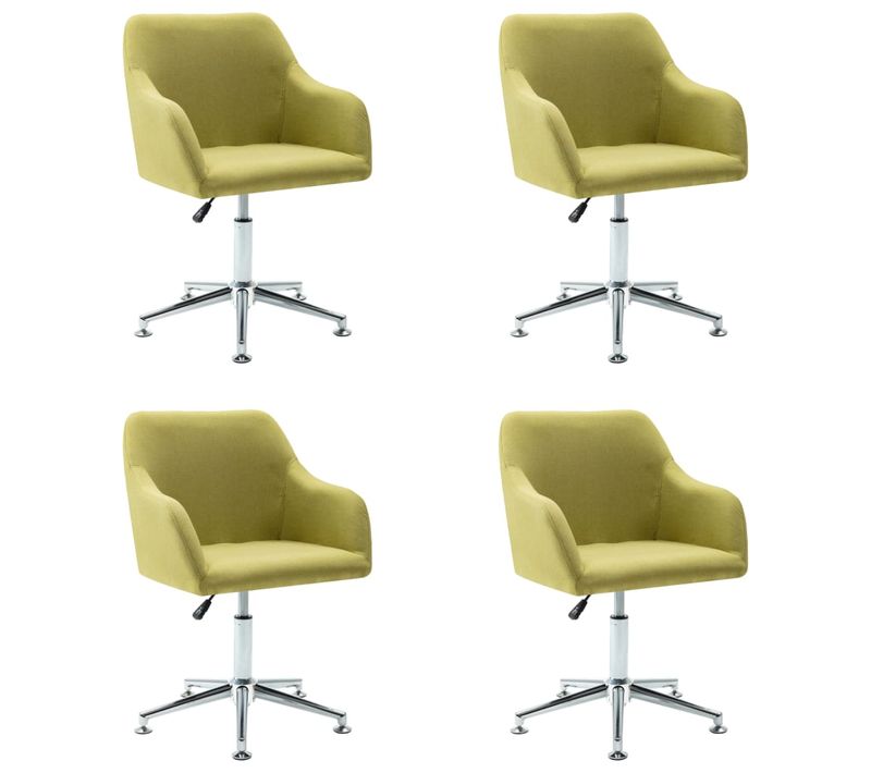 Chaises Pivotantes À Manger Lot De 4 Vert Tissu