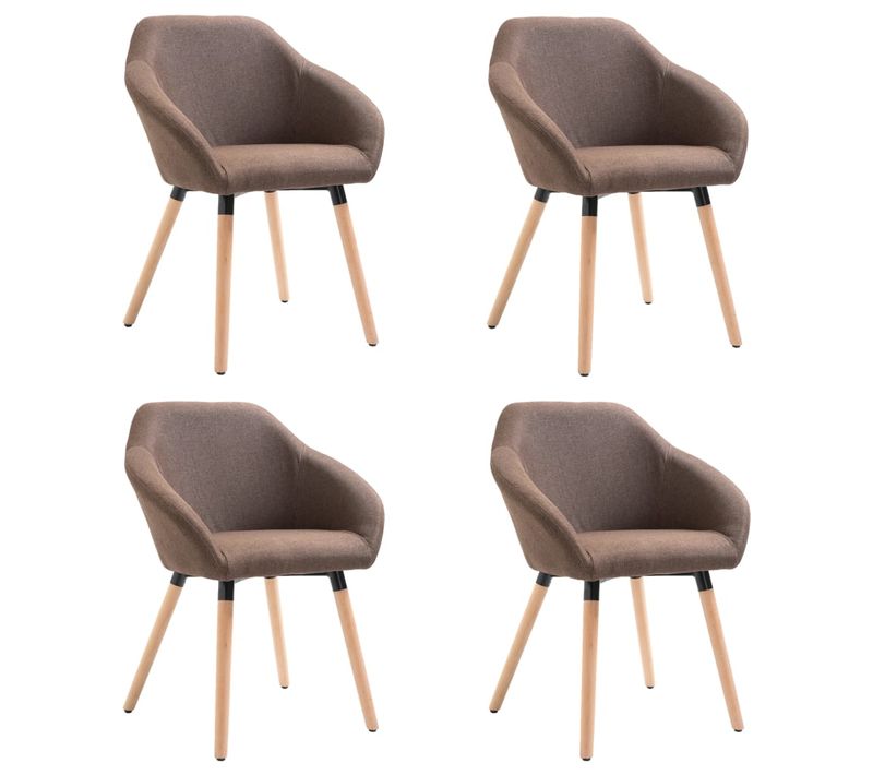 Chaises À Manger Lot De 4 Marron Tissu