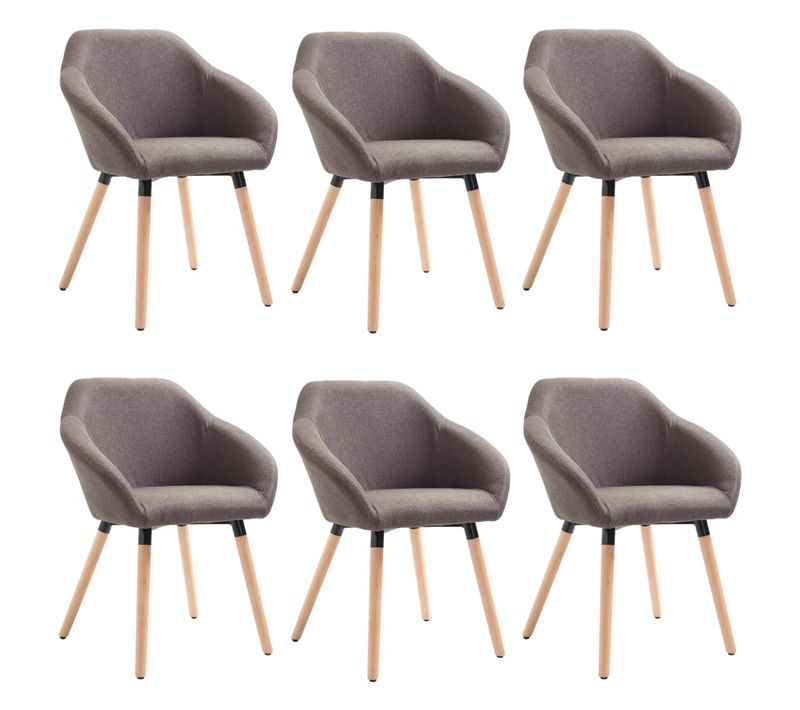 Chaises À Manger Lot De 6 Taupe Tissu