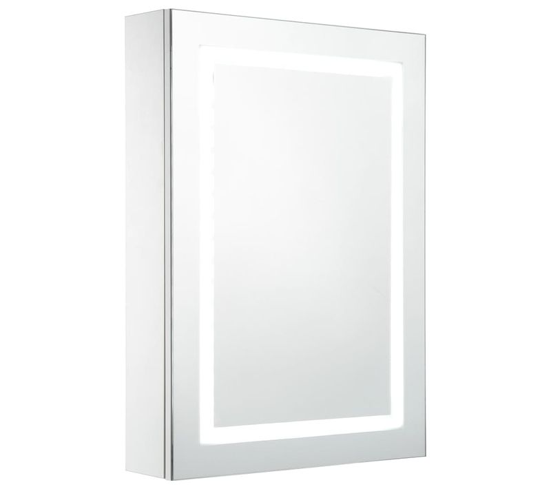 Miroir De Salle De Bain LED Avec Armoire De Rangement Éclairage Écoénergétique 50x13x70 Cm