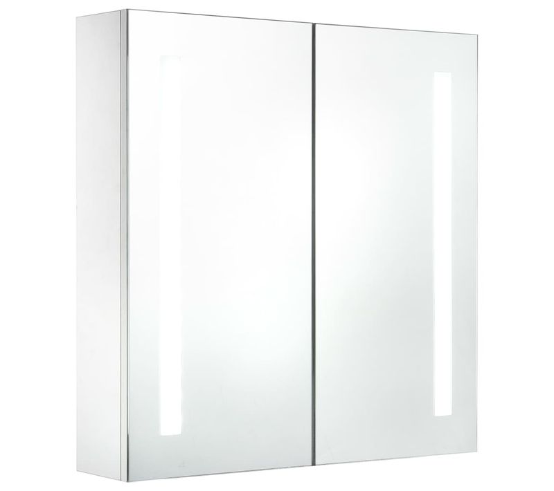Miroir De Salle De Bain LED Avec Armoire De Rangement Éclairage Écoénergétique 60x14x62 Cm
