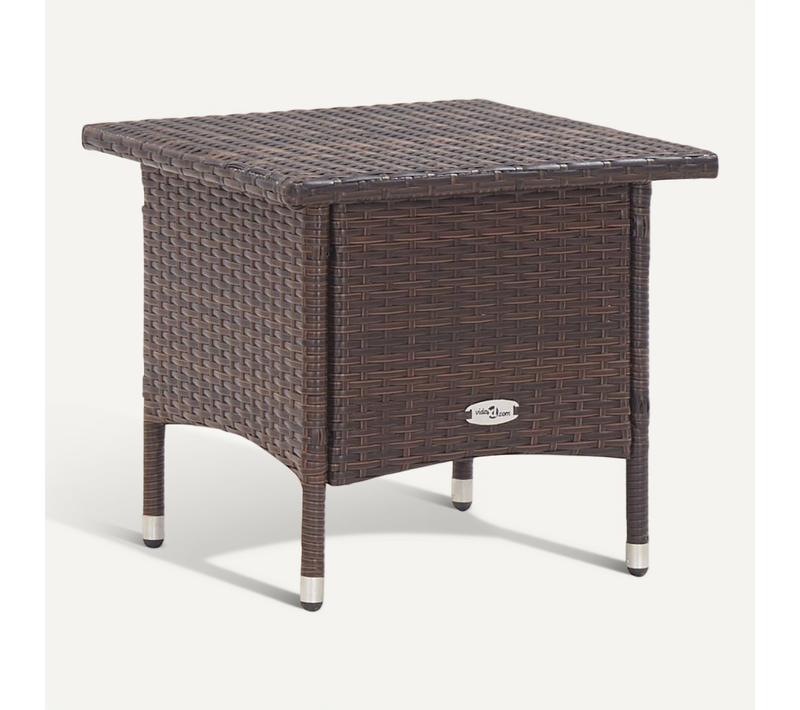 Table À Thé Marron 50x50x47 Cm Résine Tressée