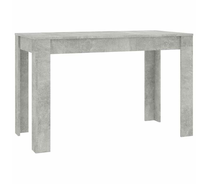 Table à Manger Rectangulaire 120 X 60 X 76 Cm, En Bois Contreplaqué Gris Béton