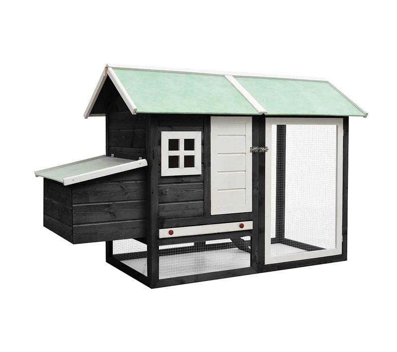 Poulailler Gris 170x81x110 Cm Bois De Pin Massif Et Sapin