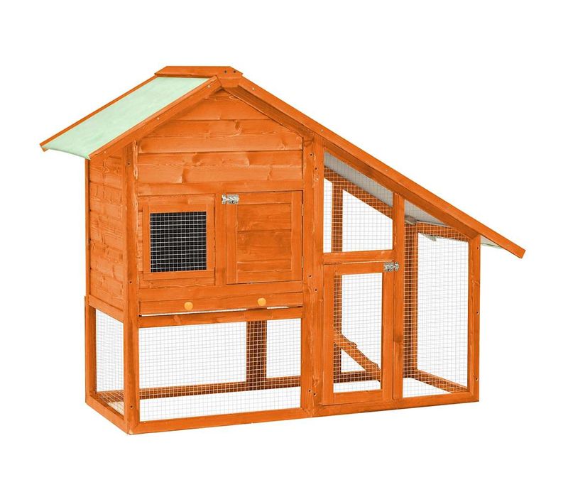 Clapier Pour Lapin Avec Toit Imperméable Et Plateau Amovible 140x63x120cm Bois De Sapin Solide