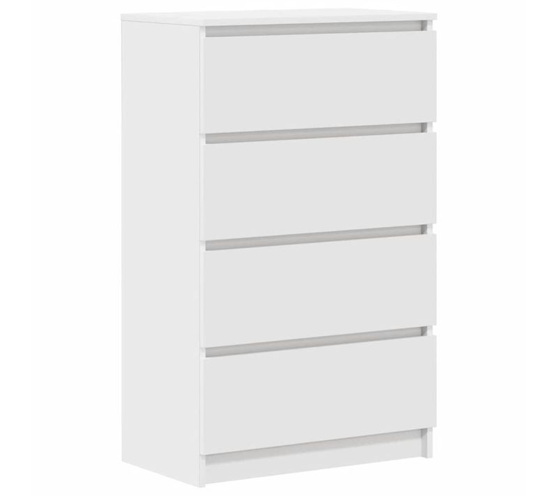 Commode - Chiffonnier Blanc 60x35x98,5 Cm Bois D'ingénierie Meuble De Rangement