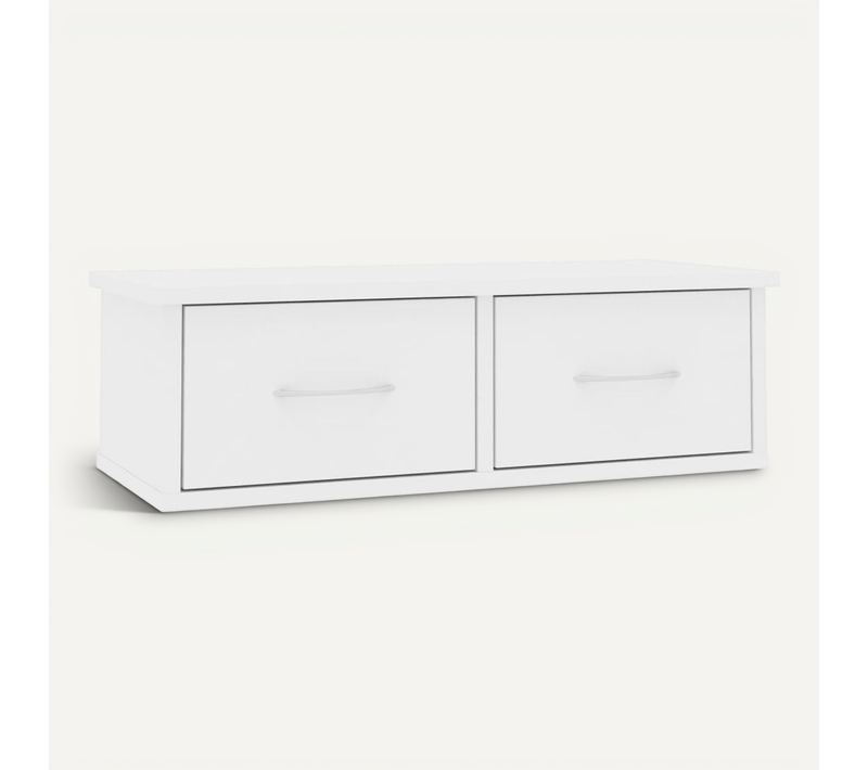 étagère Murale Et Tiroirs Blanc 60x26x18,5 Cm Bois Contreplaqué