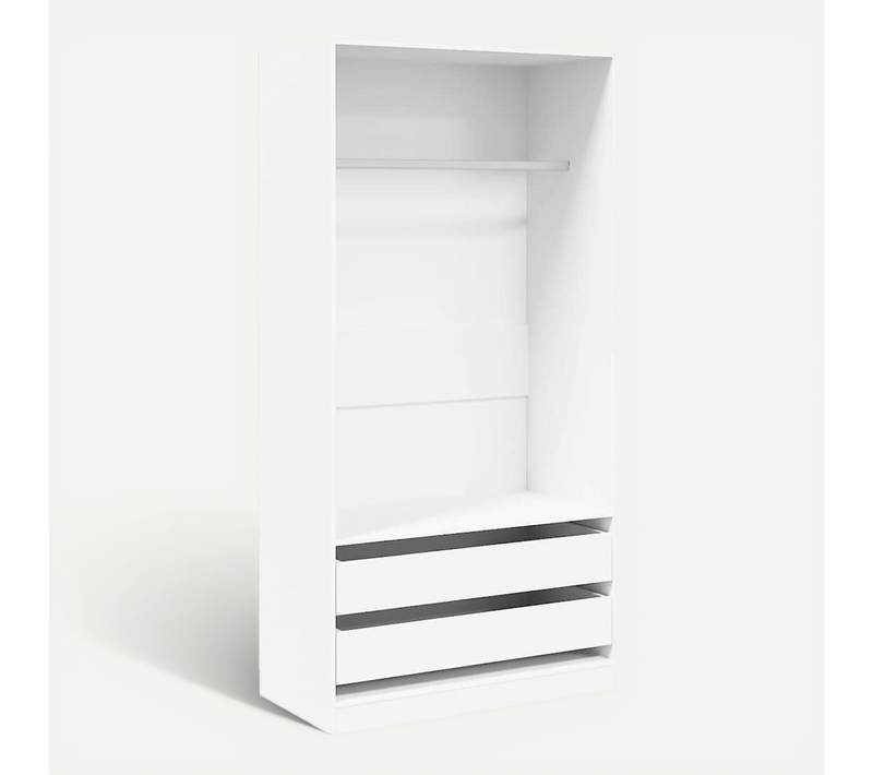 Vidaxl Garde-robe Blanc 100x50x200 Cm Bois Contreplaqué Penderie Armoire Meuble De Rangement