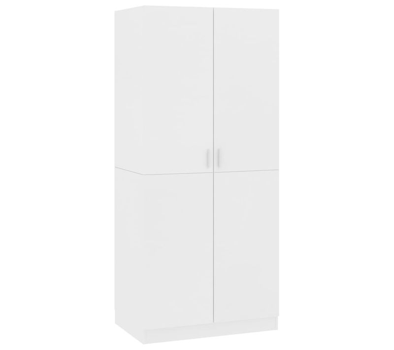 Garde-robe Blanc 80x52x180 Cm Aggloméré Penderie Armoire Meuble De Rangement Chambre