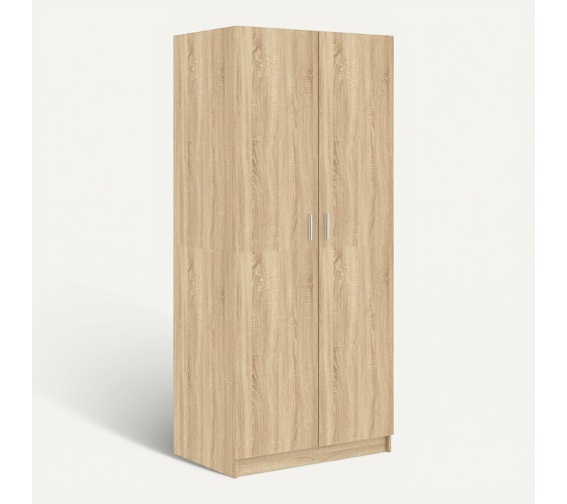 Garde-robe Chêne Sonoma 80x52x180 Cm Aggloméré Penderie Armoire Meuble De Rangement
