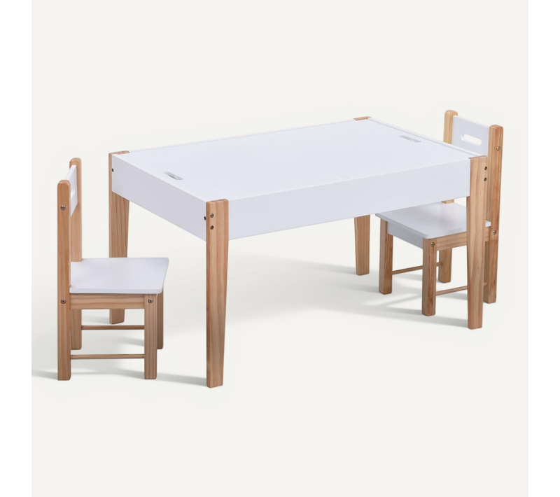Ensemble De Table Et Chaises Pour Enfants 3 Pièces Noir Et Blanc