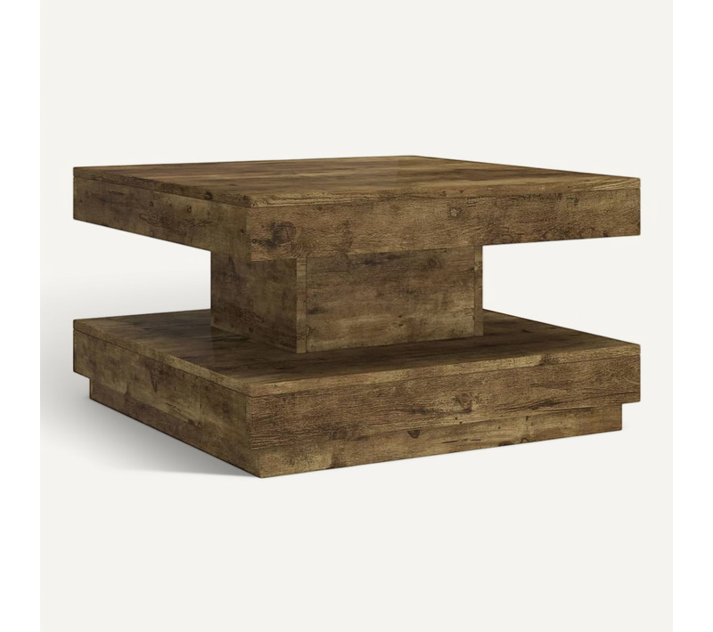 Table Basse Marron Foncé 60x60x35 Cm Mdf