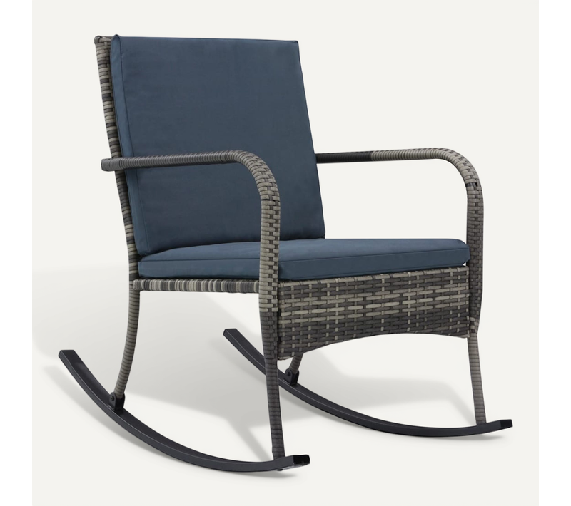 Chaise À Bascule De Jardin Résine Tressée Anthracite
