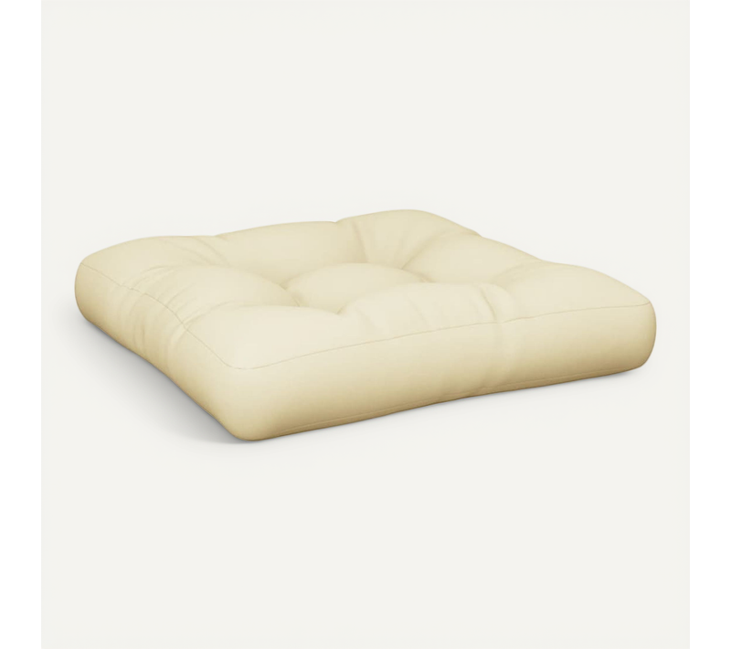 Coussin De Palette Crème 60x61,5x10 Cm Tissu