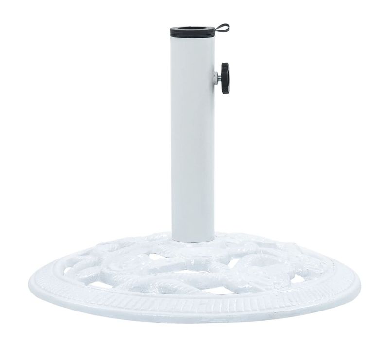 Vidaxl Socle De Parasol Blanc 9 Kg 40 Cm Fonte Base Pied Support Jardin Terrasse Patio Extérieur