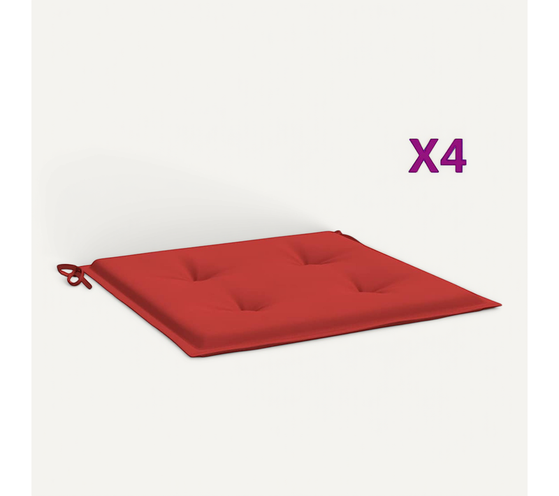 Coussins De Chaise Jardin Lot De 4 Rouge 40x40x4cm Tissu Oxford