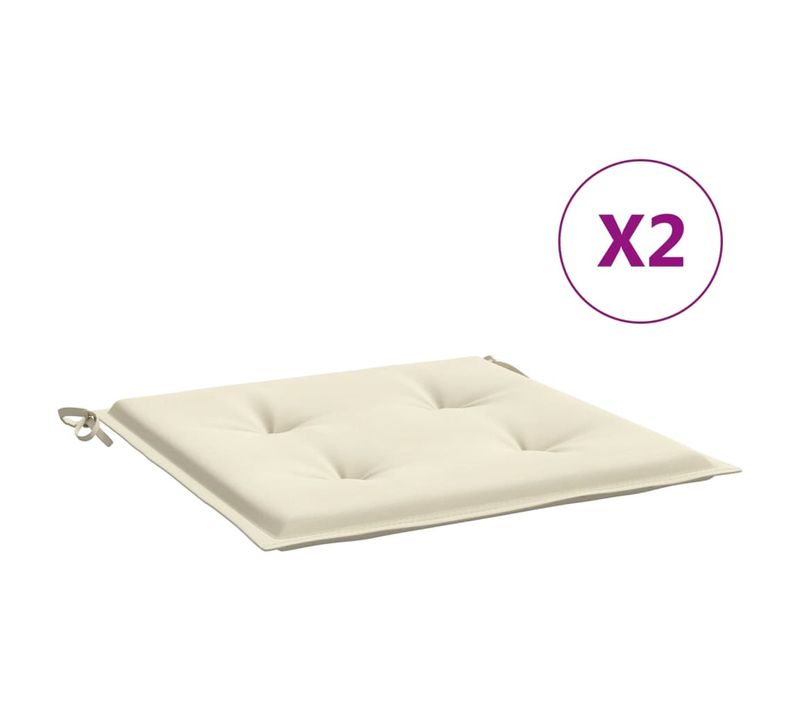 Coussins De Chaise De Jardin Lot De 2 Crème 50x50x3 Cm