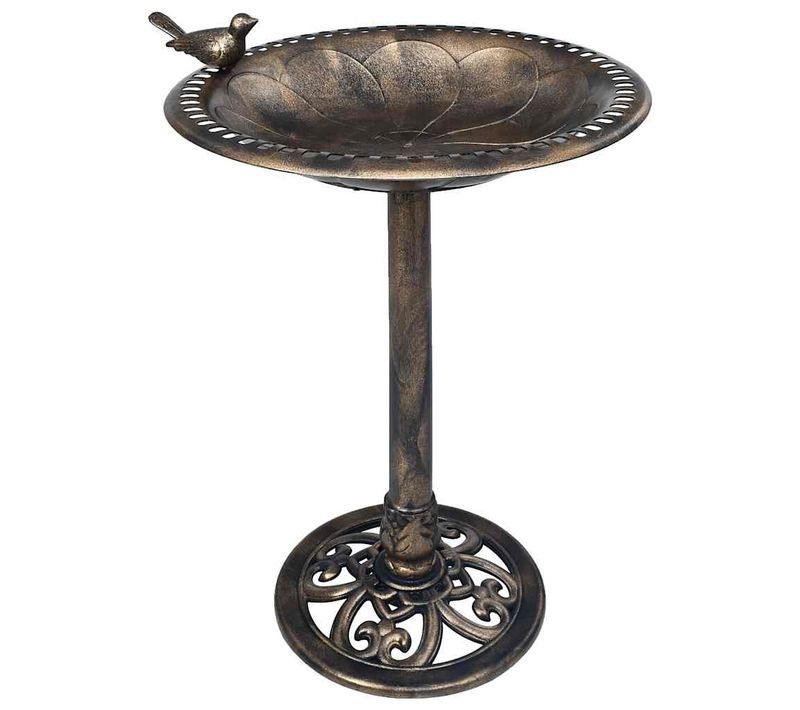 Baignoir À Oiseaux De Jardin Bronze Résistant Aux Intempéries 50 Cm Diamètre
